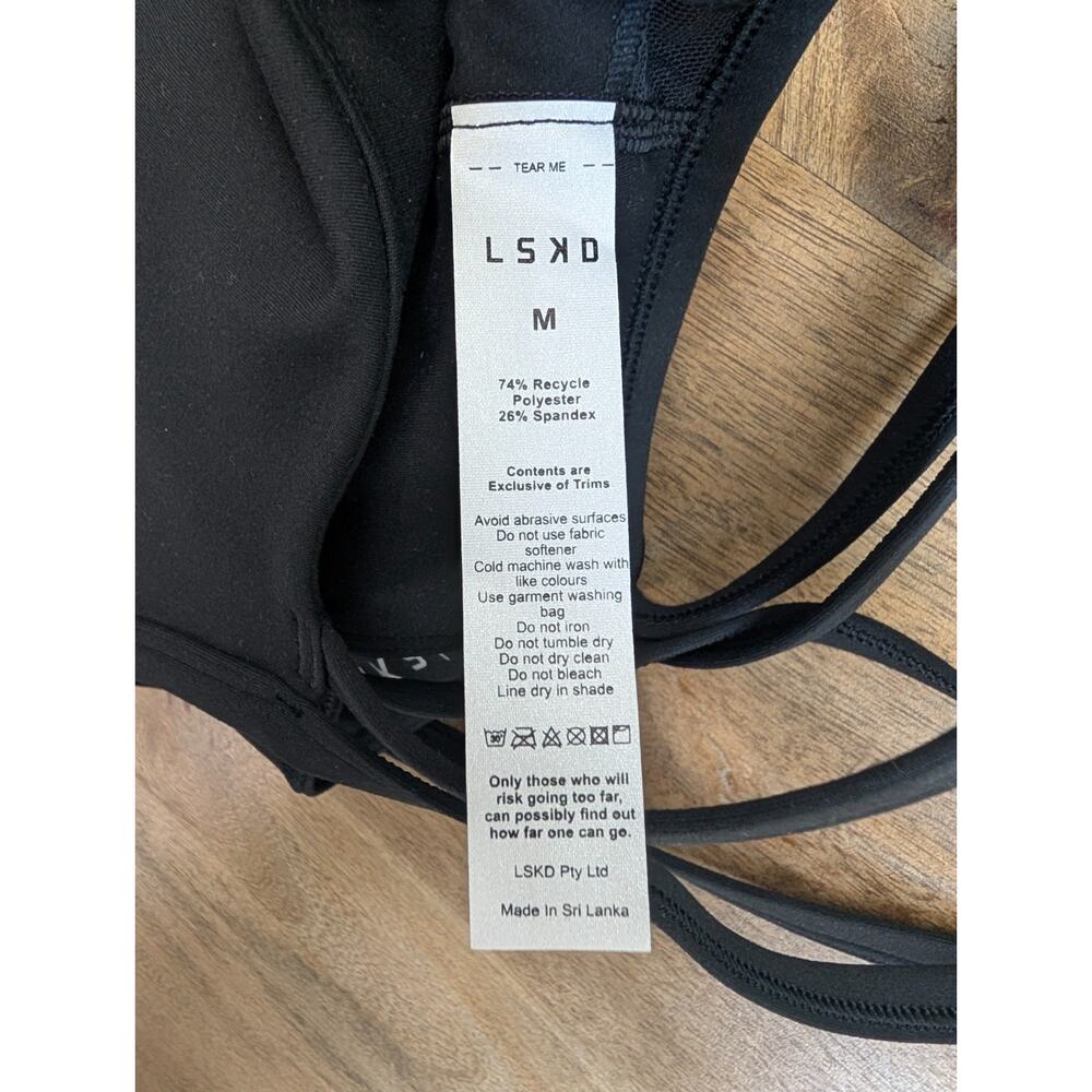 NWT LSKD Velocity Sport Bra Womens Medium Black Yoga Train Low Support Stretch - Picture 4 of 4